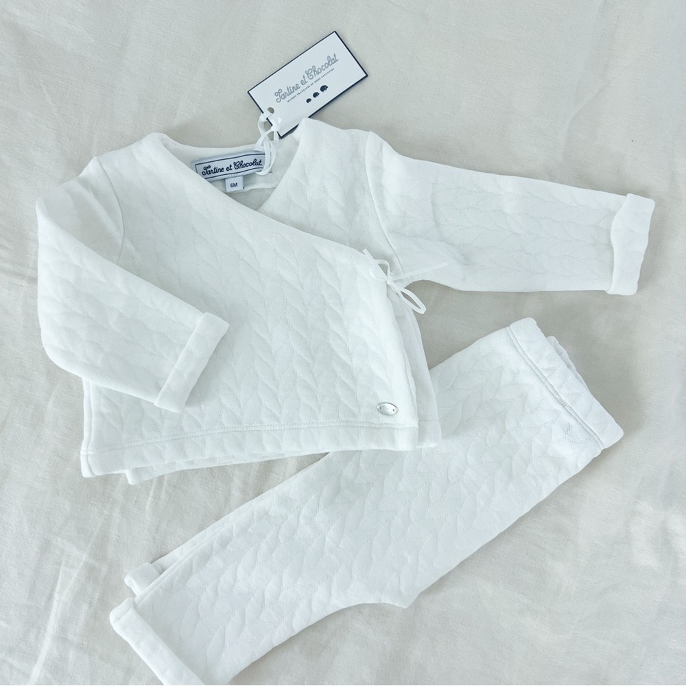 Tartine et Chocolat White Quilted Set